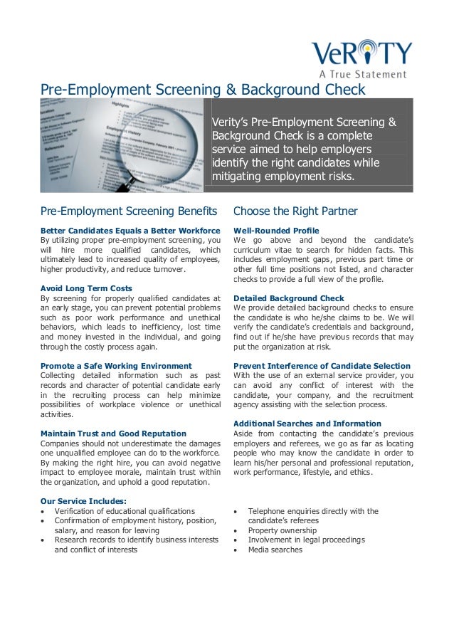 background checks and preemployment screening